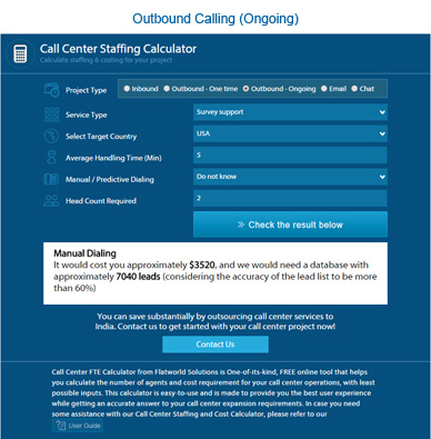 outbound calling FTE calculator