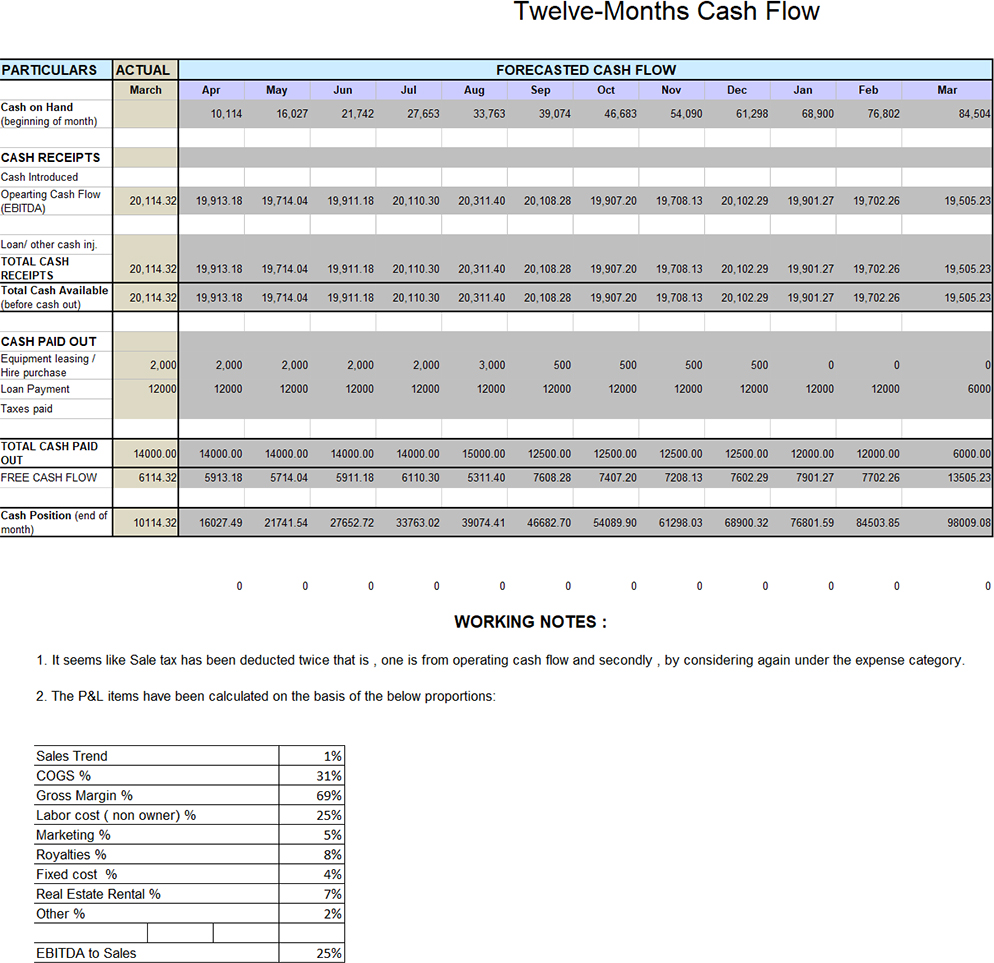 Forecasted Cash Flow