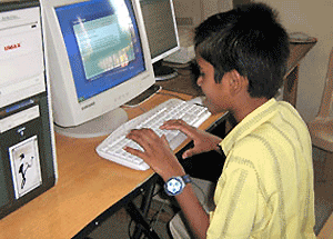 PFI Child working on Type Master
