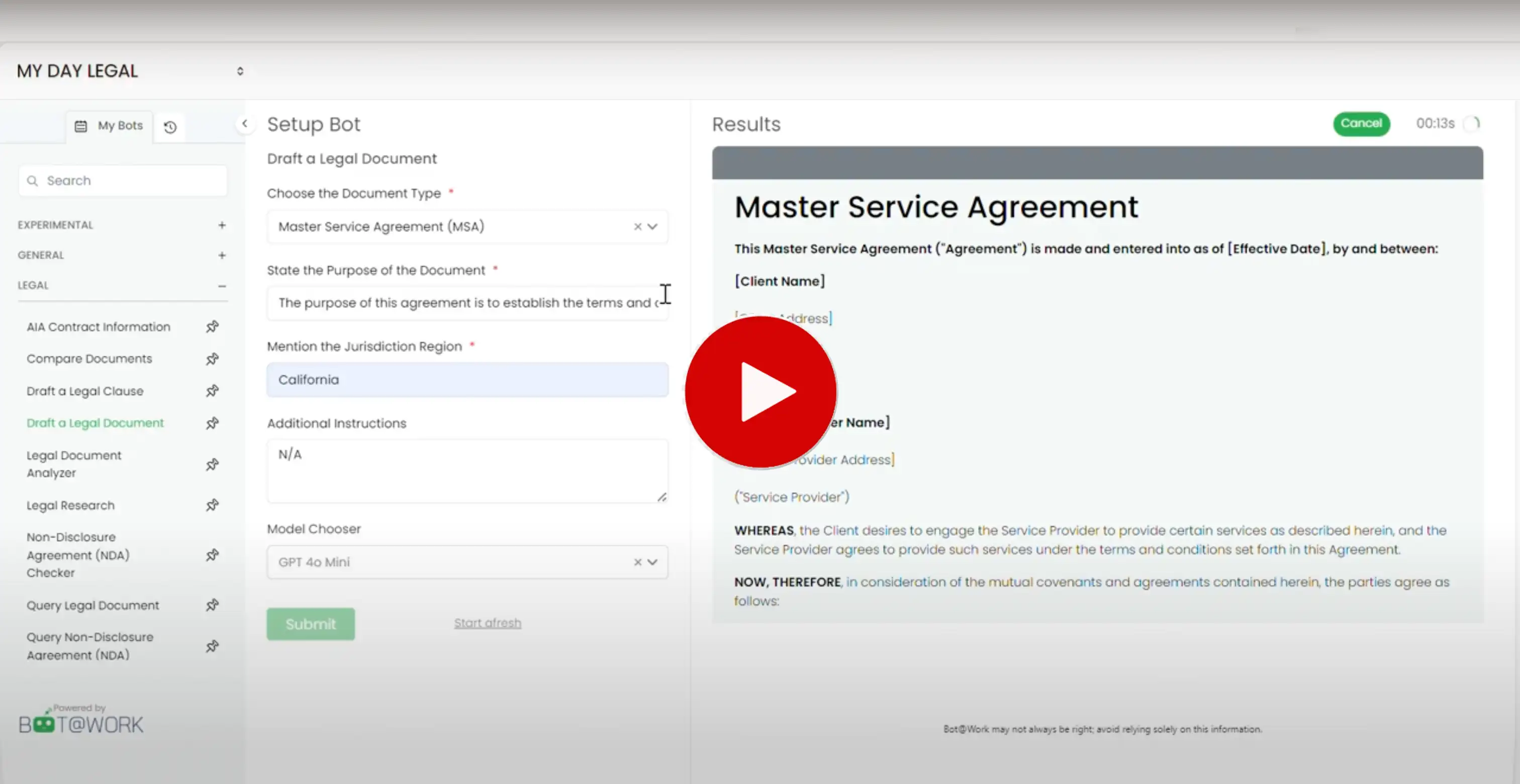 AI Bots for Drafting Comprehensive Legal Documents