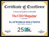 Flatworld Solutions Receives Certificate of Excellence from the CEO Magazine